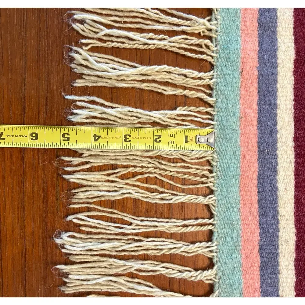 Vintage Southwestern Wool Rug Wall Hanging Tapestry Woven Aztec 58.5